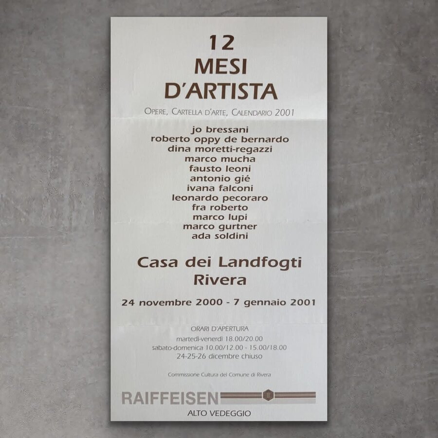 12 mesi d'artista, opere, cartella d'arte e calendario