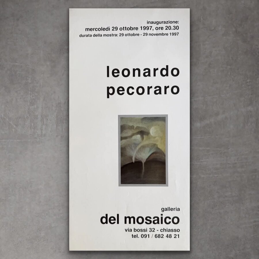 Manifesto della personale alla Galleria del Mosaico, Chiasso, 1997