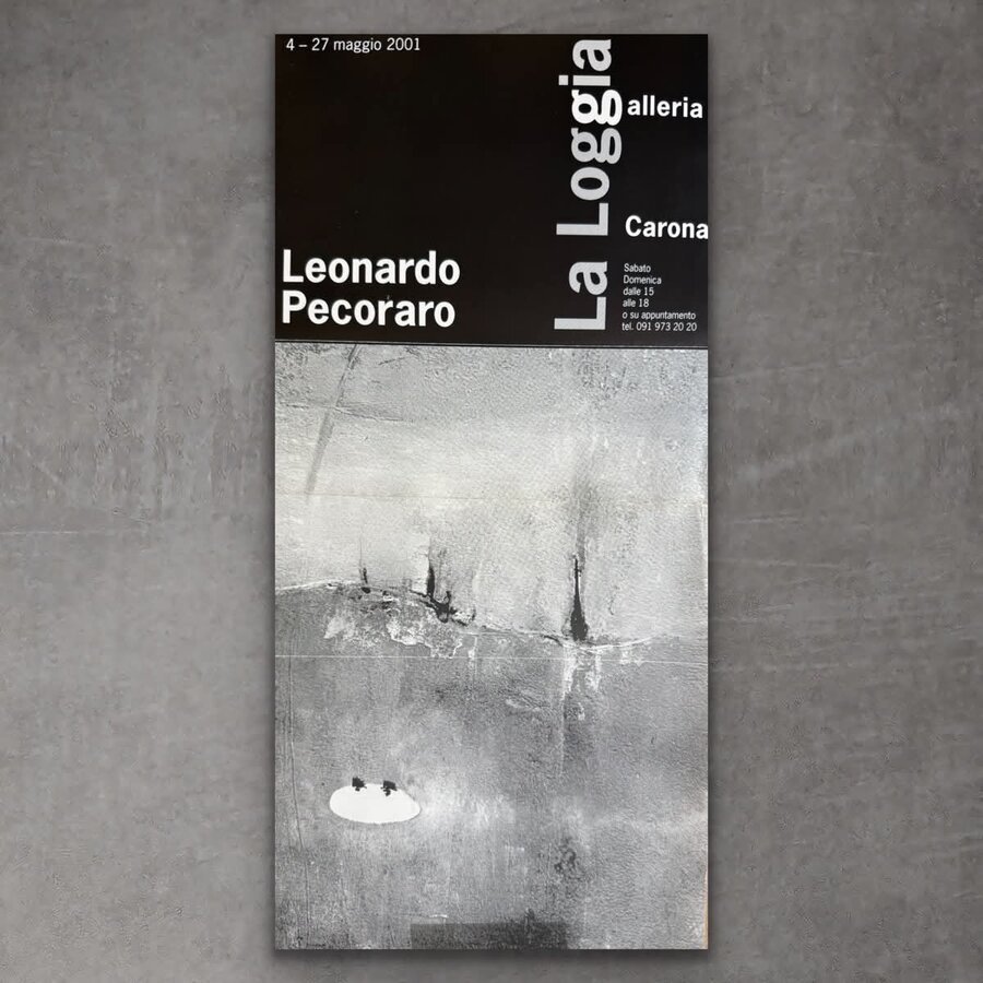 Manifesto della personale alla Galleria La Loggia, Carona, 2001