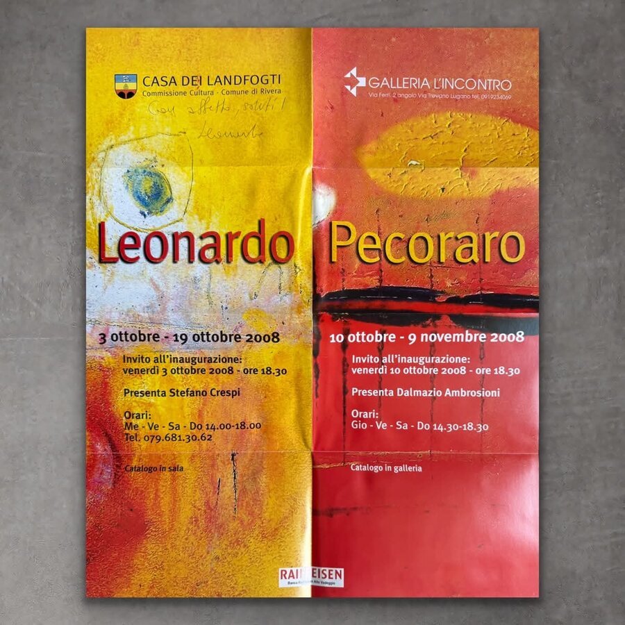 Manifesto delle personali a Casa dei Landfogti e Galleria L'Incontro, 2008