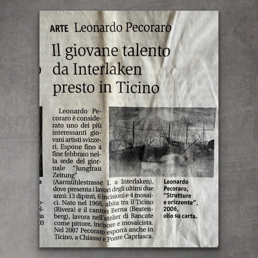 Corriere del Ticino, 2007: Il giovane talento da Interlaken presto in Ticino