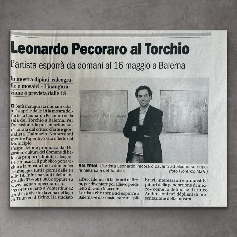 Leonardo Pecoraro al Torchio, Balerna 2010
