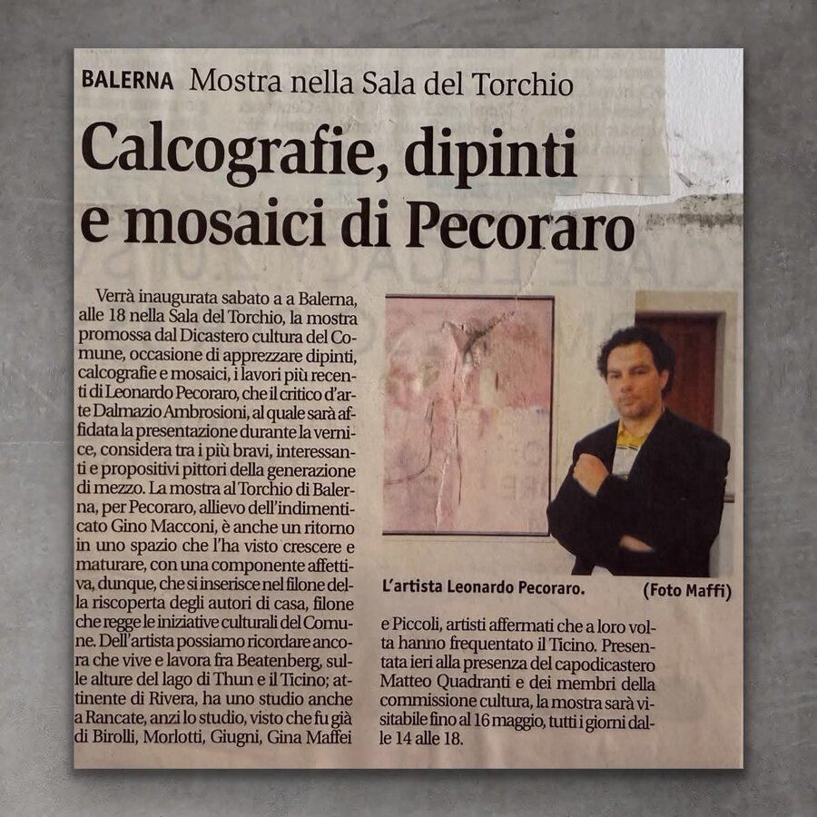 Calcografie, dipinti e mosaici di Pecoraro, Balerna 2010