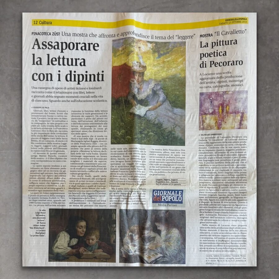 Giornale del Popolo, 2015: La pittura poetica di Pecoraro